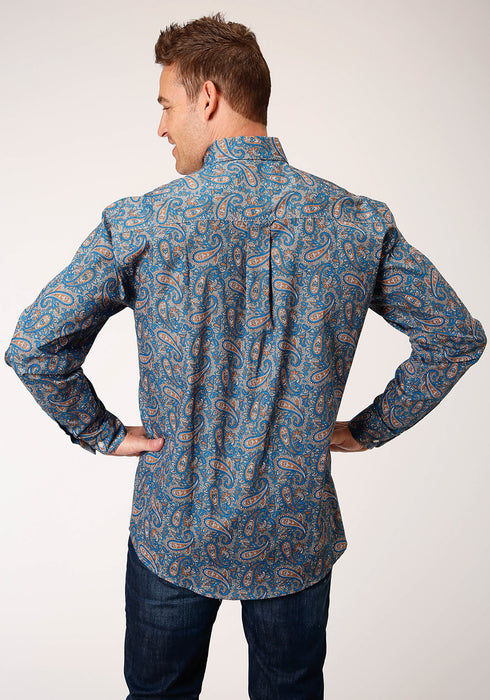 Roper Mens Multi-Color 100% Cotton Amarillo Paisley BD L/S 1 Pkt Shirt