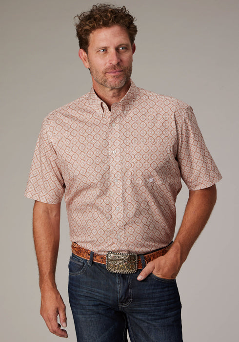 Roper Mens 2020 Medallion Clay 100% Cotton 1 Pkt S/S Shirt