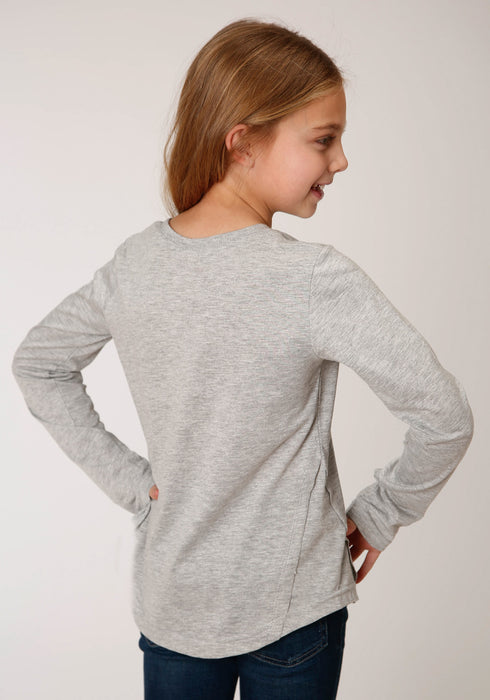 Roper Girls Grey Poly/Rayon I Goat This L/S T-Shirt