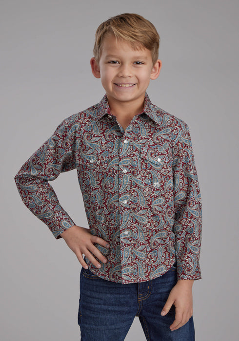 Roper Kids Boys Orchard Paisley Multi-Color 100% Cotton L/S Shirt