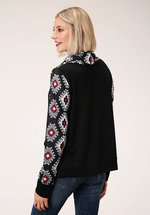 Roper Womens Black Polyester Navajo Rug L/S Tunic