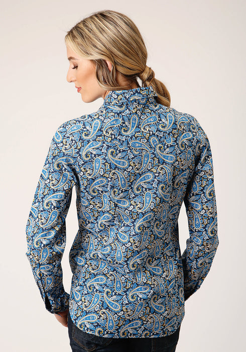 Roper Womens Blue 100% Cotton Amarillo Paisley L/S Shirt