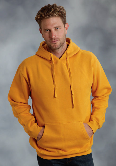 Ouray Mens Yellow Poly/Cotton USA Solid Hoodie