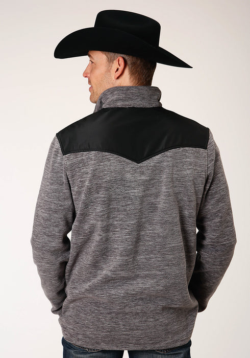 Roper Mens Heather Grey Polyester Micro Fleece Jacket