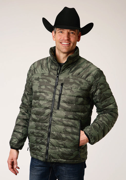 Roper Mens Camo Nylon Down Fill Parachute Jacket