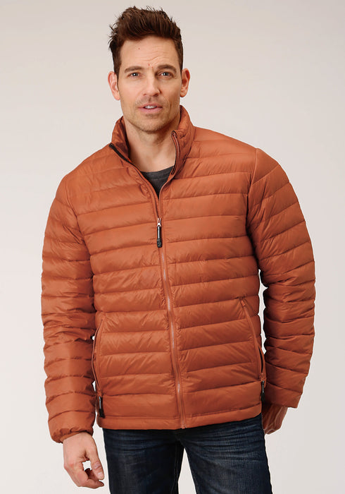 Roper Mens Rust Nylon Down Coated Jacket