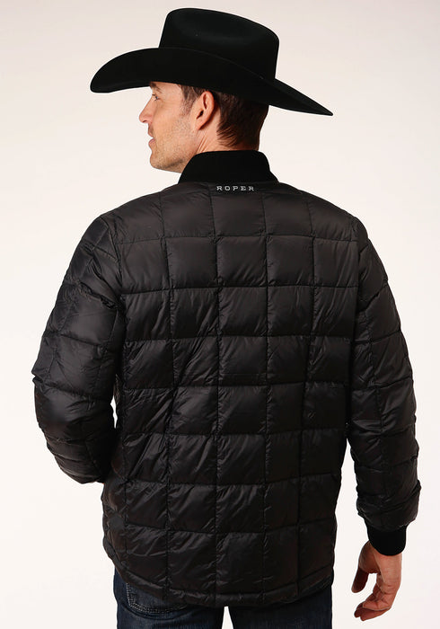 Roper Mens Black Nylon Down Coated Jacket