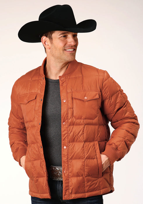 Roper Mens Rust Nylon Down Coated Jacket