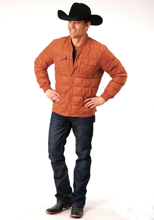 Roper Mens Rust Nylon Down Coated Jacket