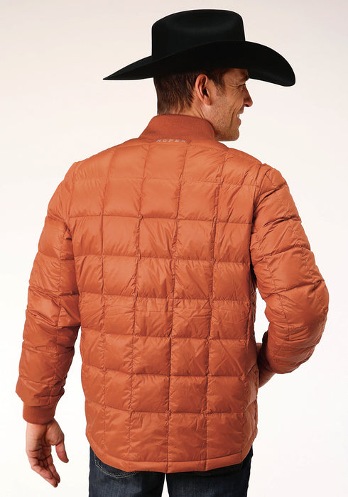 Roper Mens Rust Nylon Down Coated Jacket