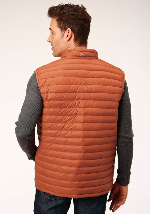 Roper Mens Rust Nylon Down Coated Vest