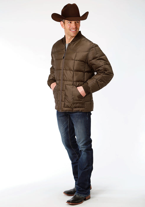 Roper Mens Chocolate Polyester Quilted Insulated Jacket