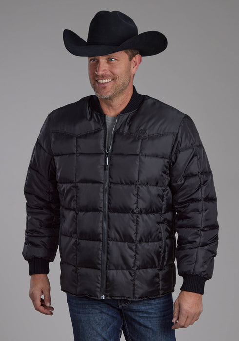 Roper Mens Insulated Western Black 100% Polyester Insulated Jacket