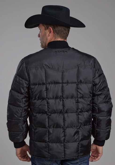 Roper Mens Insulated Western Black 100% Polyester Insulated Jacket