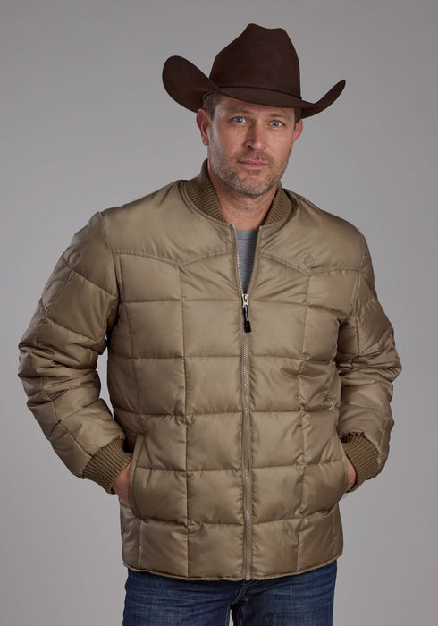 Roper Mens Insulated Western Khaki 100% Polyester Insulated Jacket