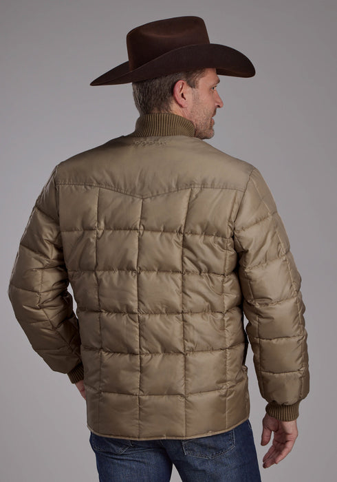 Roper Mens Insulated Western Khaki 100% Polyester Insulated Jacket