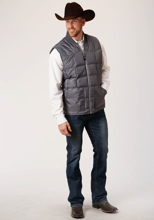 Roper Mens Grey Polyester Insulated Price Point Vest