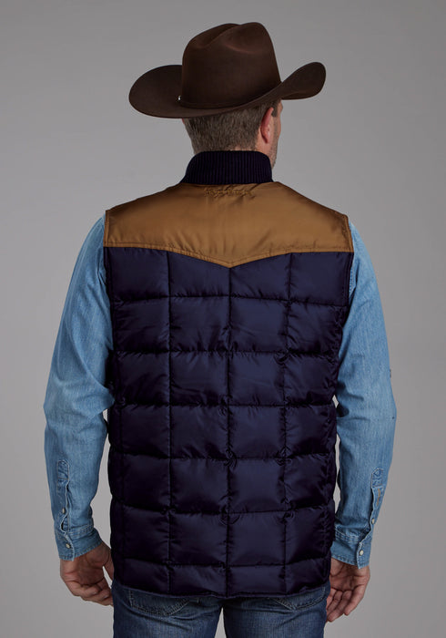 Roper Mens Insulated Western Blue/Tan 100% Polyester Softshell Vest