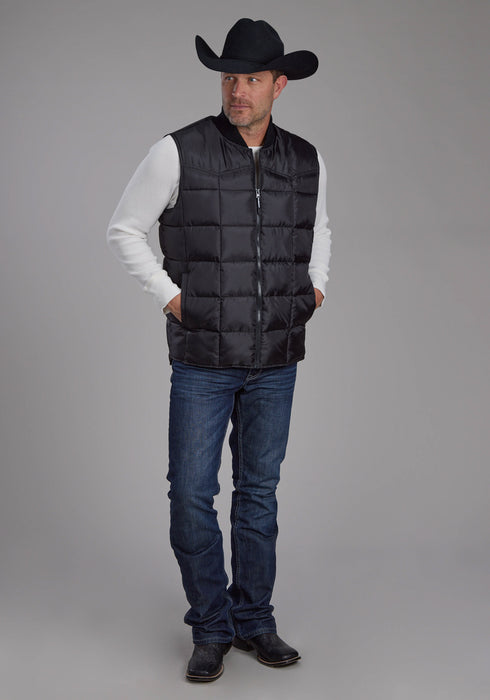 Roper Mens Insulated Western Black 100% Polyester Softshell Vest