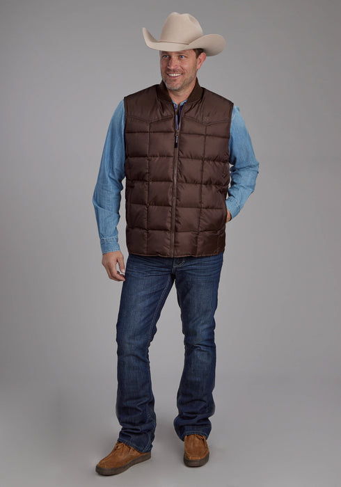 Roper Mens Insulated Western Chocolate 100% Polyester Softshell Vest