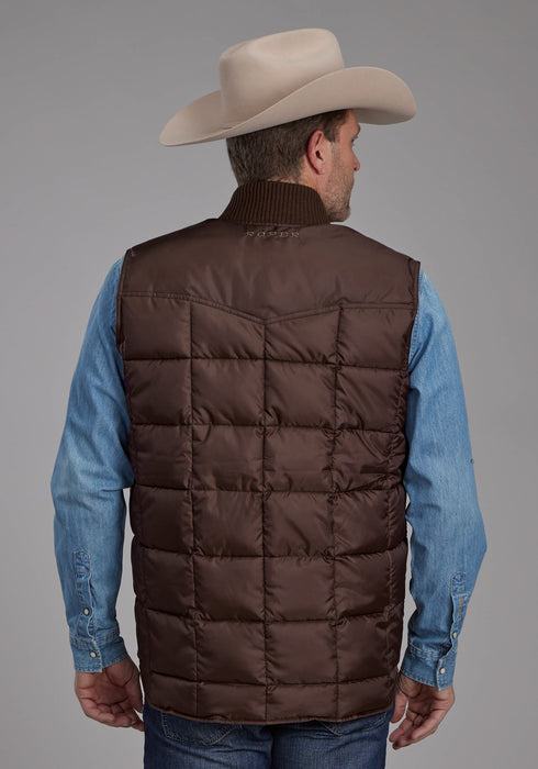 Roper Mens Insulated Western Chocolate 100% Polyester Softshell Vest