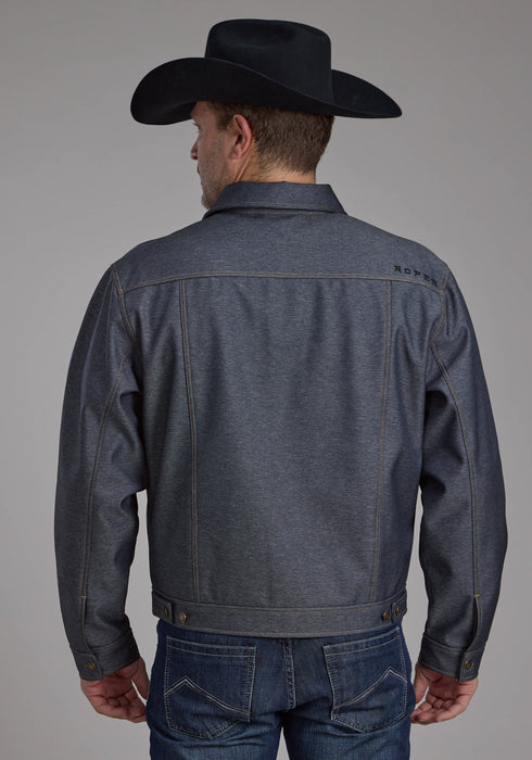 Roper Mens Raised Denim Blue Polyester Softshell Jacket