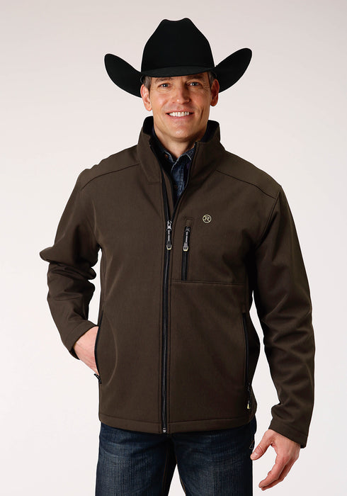 Roper Mens Espresso Polyester Hi-Tech Fleece Softshell Jacket