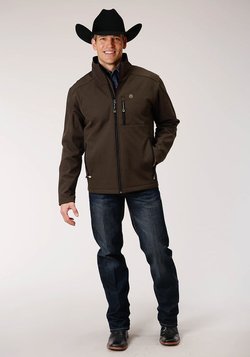 Roper Mens Espresso Polyester Hi-Tech Fleece Softshell Jacket