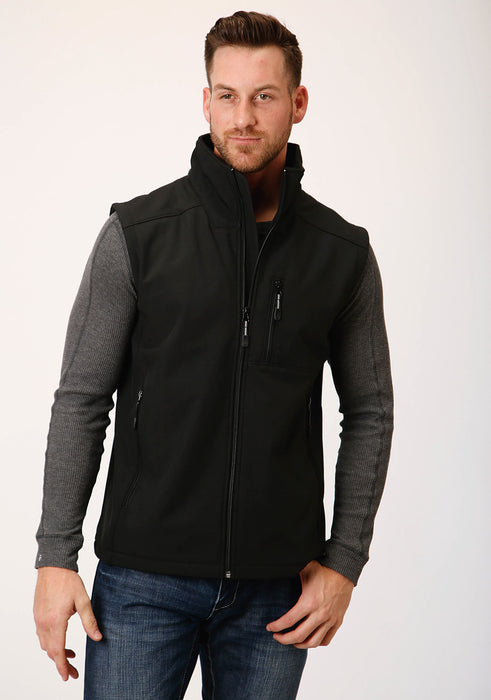 Roper Technical Mens Black Polyester Softshell Vest