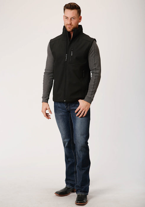 Roper Technical Mens Black Polyester Softshell Vest