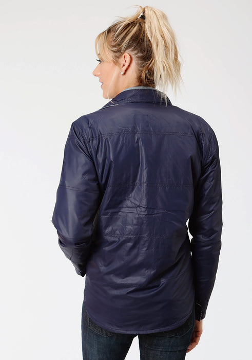 Roper Womens Navy/White Polyester Reversible Jacket