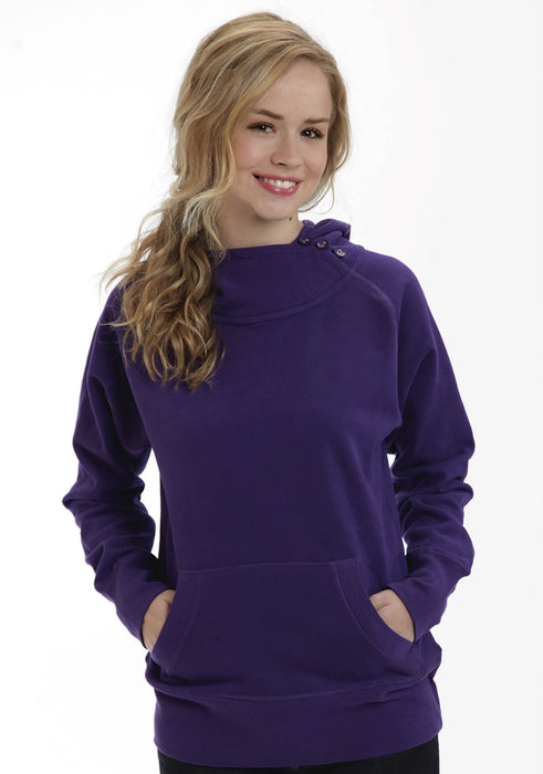 Ouray Womens Purple 100% Cotton USA Asymmetric Hoodie