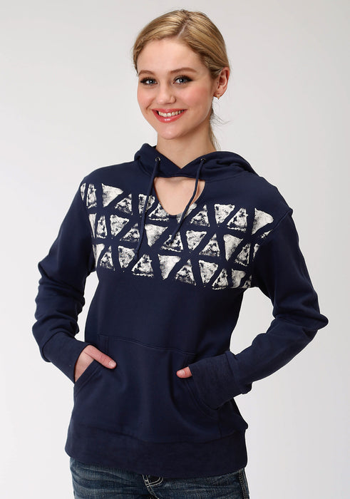 Roper Womens Navy 100% Cotton Triangles Sweatshirt