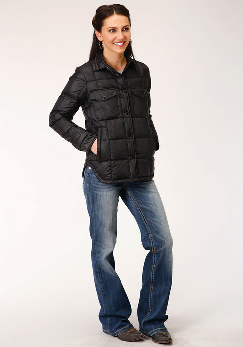 Roper Womens Black Nylon Parachute Down Fill Jacket