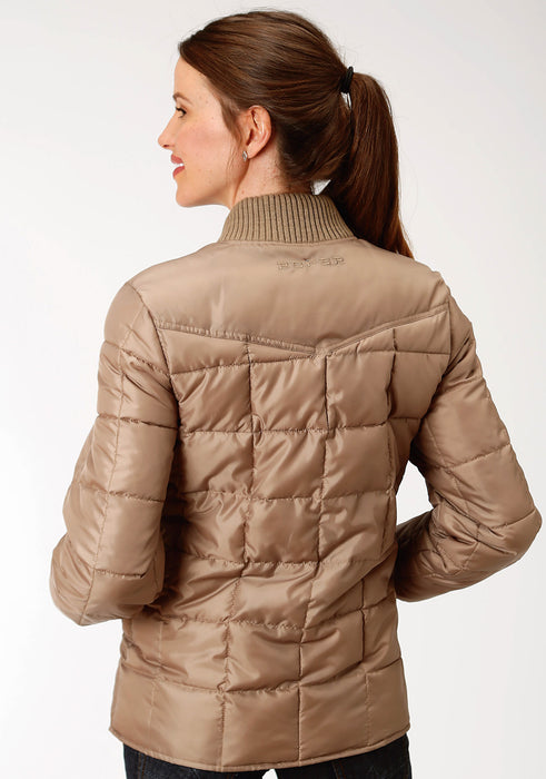 Roper Womens Khaki Polyester Quilted Insulated Jacket