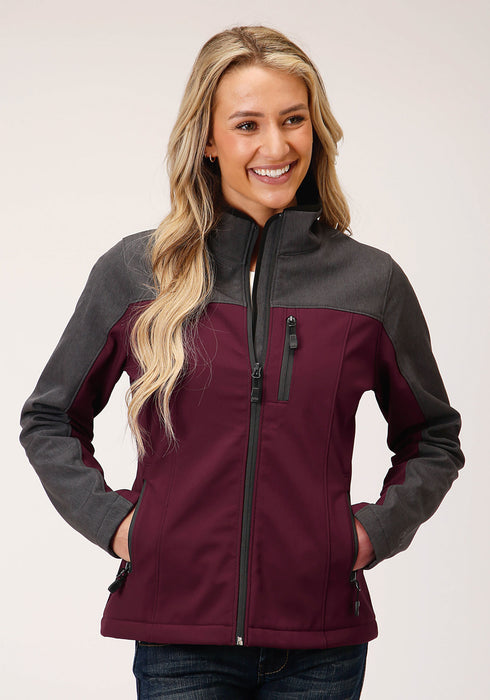 Roper Womens Wine/Grey Polyester PCD Softshell Jacket