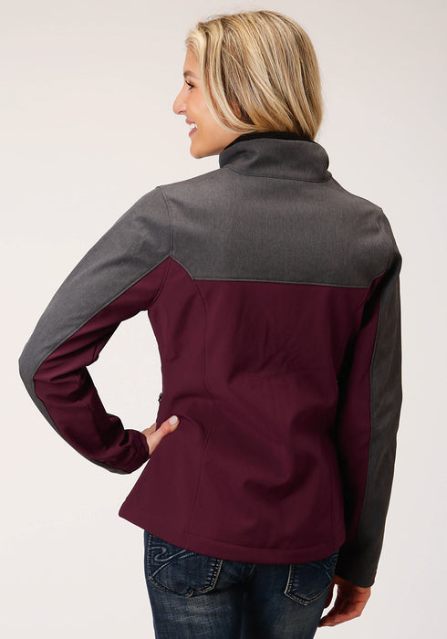 Roper Womens Wine/Grey Polyester PCD Softshell Jacket