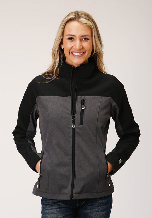 Roper Womens Grey/Black Polyester PCD Softshell Jacket