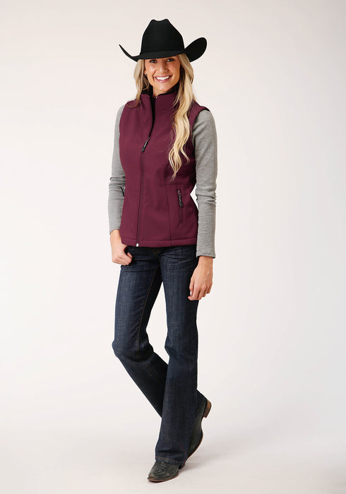 Roper Womens Wine Polyester Softshell Fleece Vest