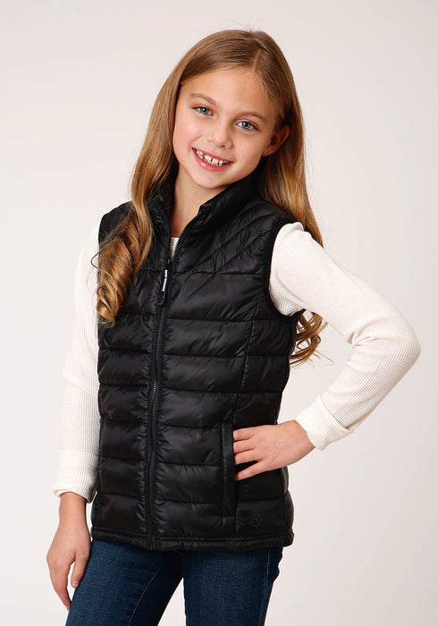 Roper Girls Black Nylon Parachute Insulated Vest