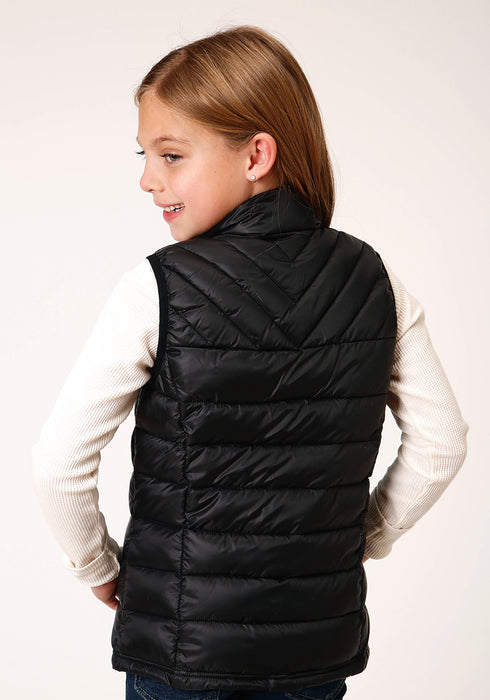 Roper Girls Black Nylon Parachute Insulated Vest