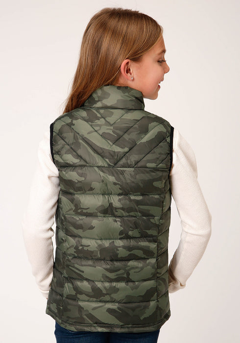 Roper Girls Black Nylon Parachute Insulated Vest