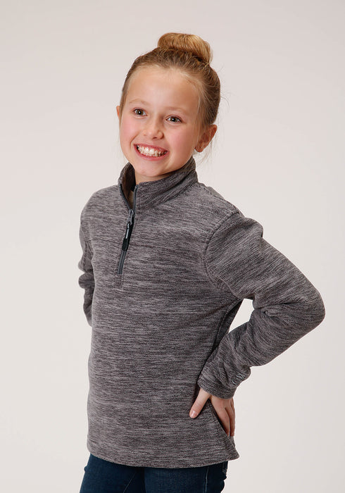 Roper Girls Grey Polyester Micro Fleece Jacket