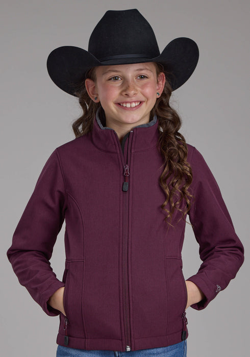 Roper Kids Girls Hi Tech Fleece Wine Polyester Softshell Jacket