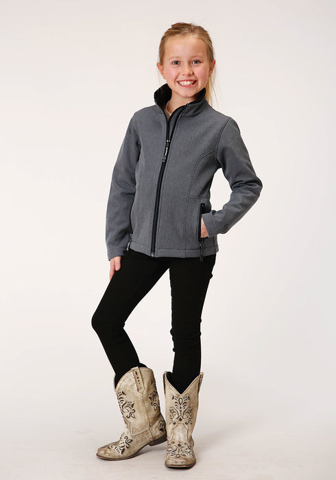 Roper Girls Heather Grey Polyester Softshell Jacket