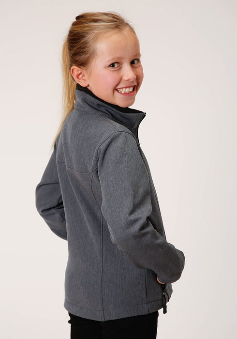 Roper Girls Heather Grey Polyester Softshell Jacket