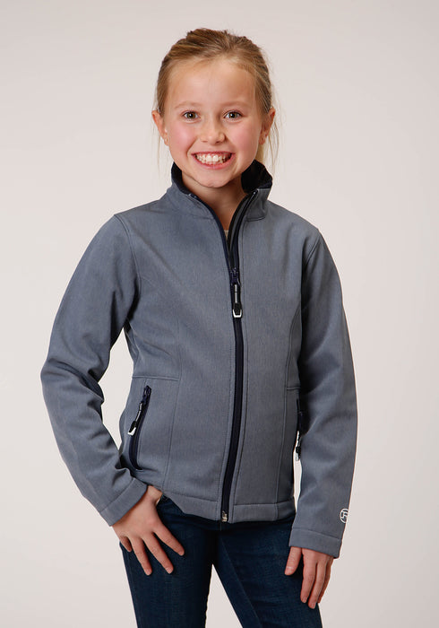 Roper Girls Heather Blue Polyester Softshell Jacket