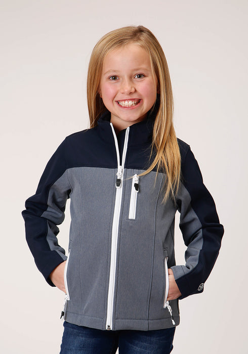 Roper Girls Navy Blue Polyester Softshell Jacket