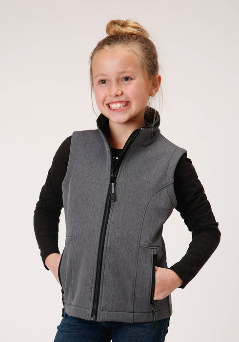 Roper Girls Heather Grey Polyester Softshell Vest