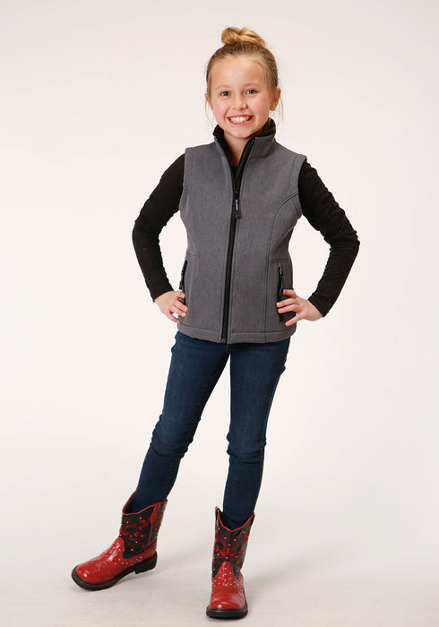 Roper Girls Heather Grey Polyester Softshell Vest